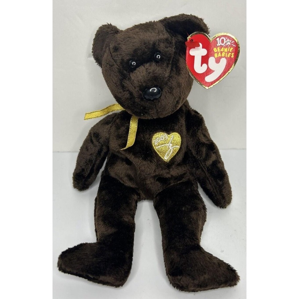 2003 Ty Beanie Baby "2003 Signature Bear" Retired Brown Teddy Bear BB23